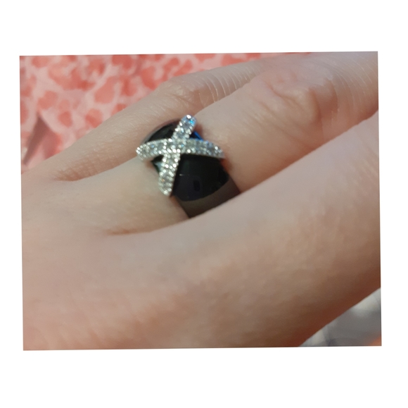 🖤New Ceramic Ring with Bling - Picture 3 of 5